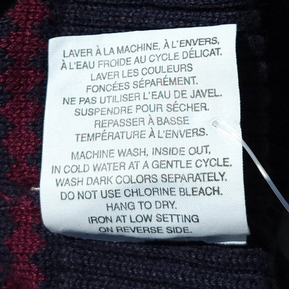 PREPPY SWEATER VEST Women's Size Small NAVY BURGUNDY - Picture 7 of 7